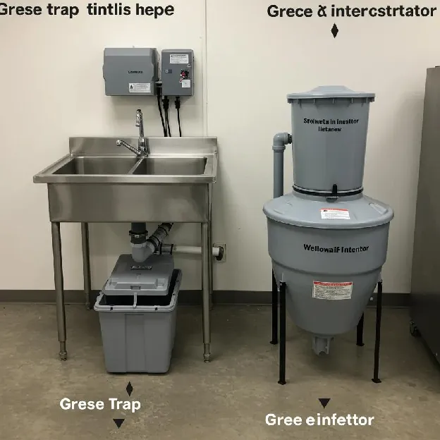 Comparison of a grease trap and a grease interceptor in a commercial kitchen