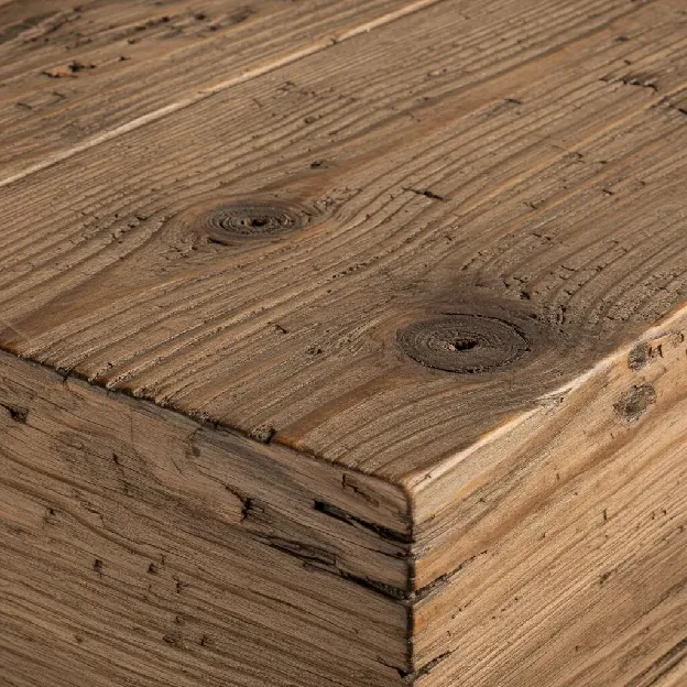Close-up of reclaimed wood showcasing distinctive grain patterns and textures, highlighting its aesthetic appeal