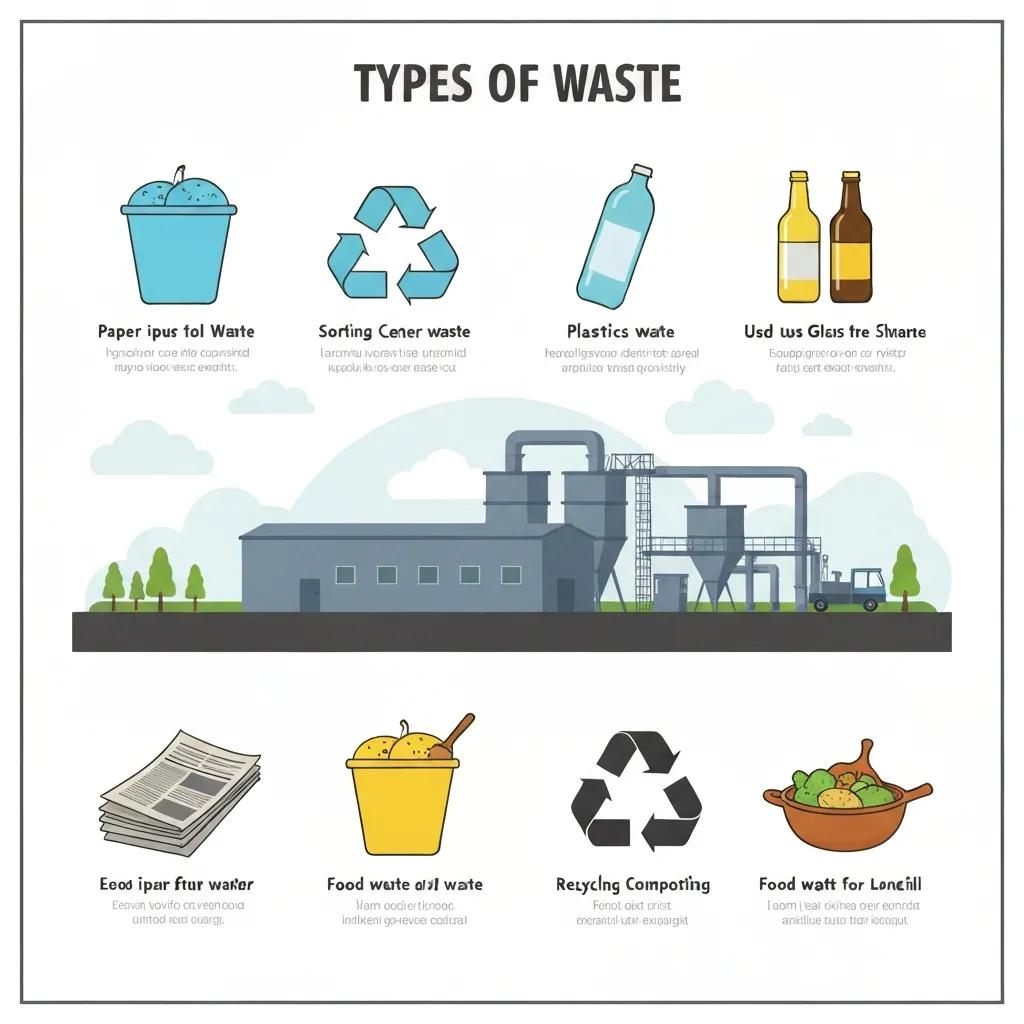 Close-up of a recycling bin with clear labels for recyclable materials in a clean waste management area