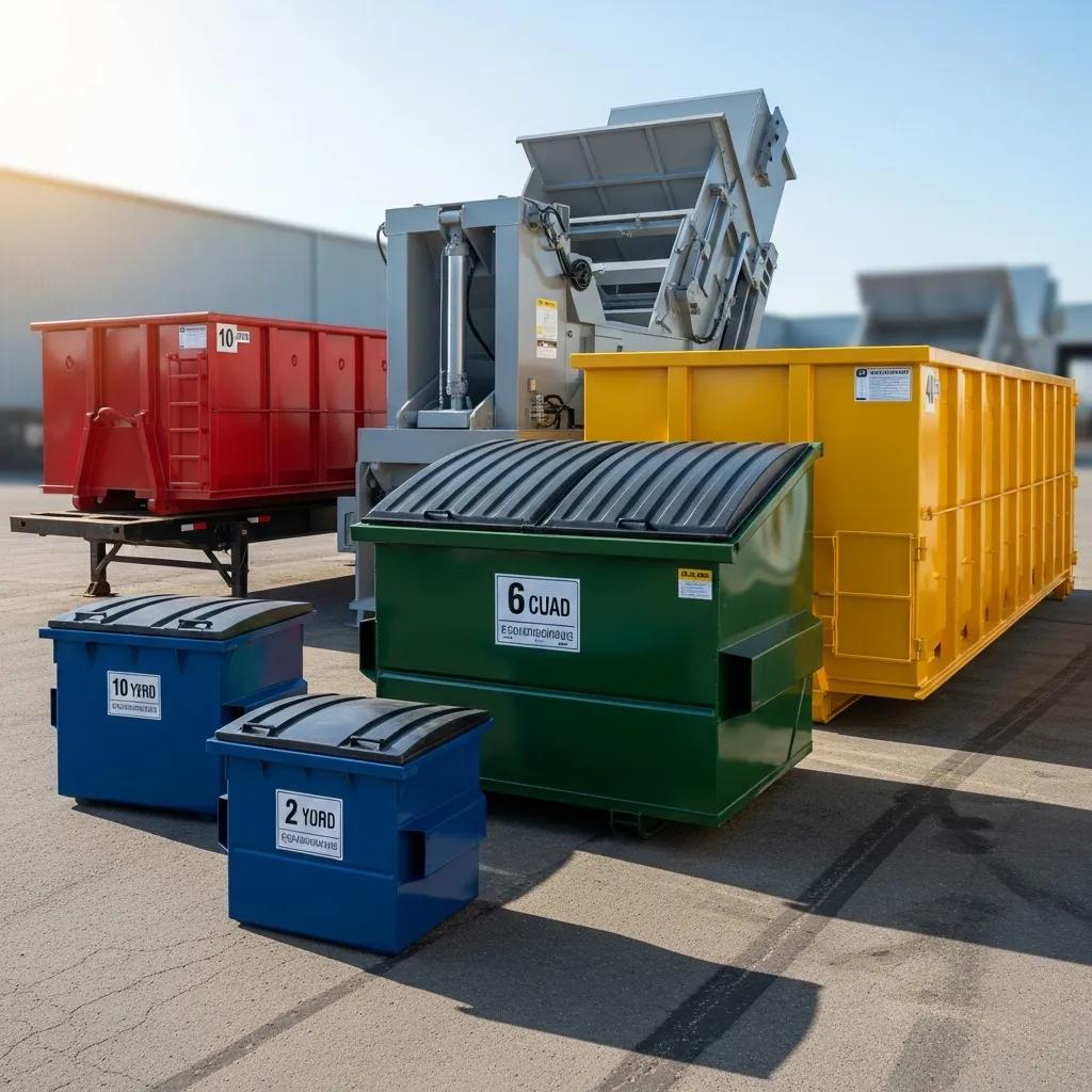 Side‑by‑side comparison of waste container sizes and types to guide procurement decisions